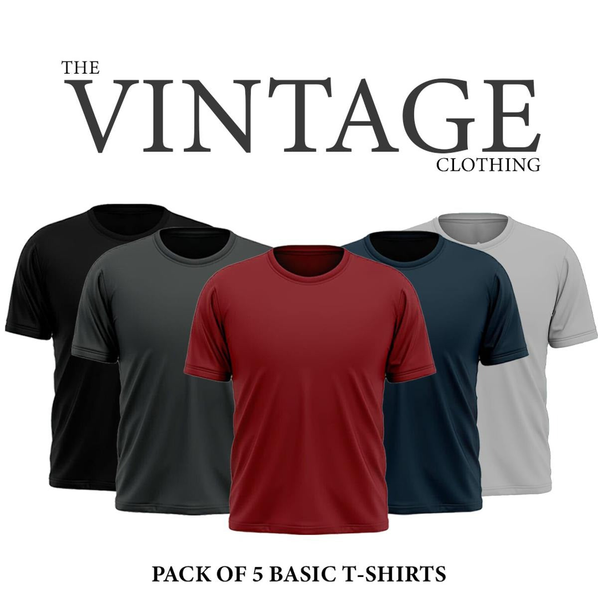 The Vintage Clothing Pack of 5 t shirts