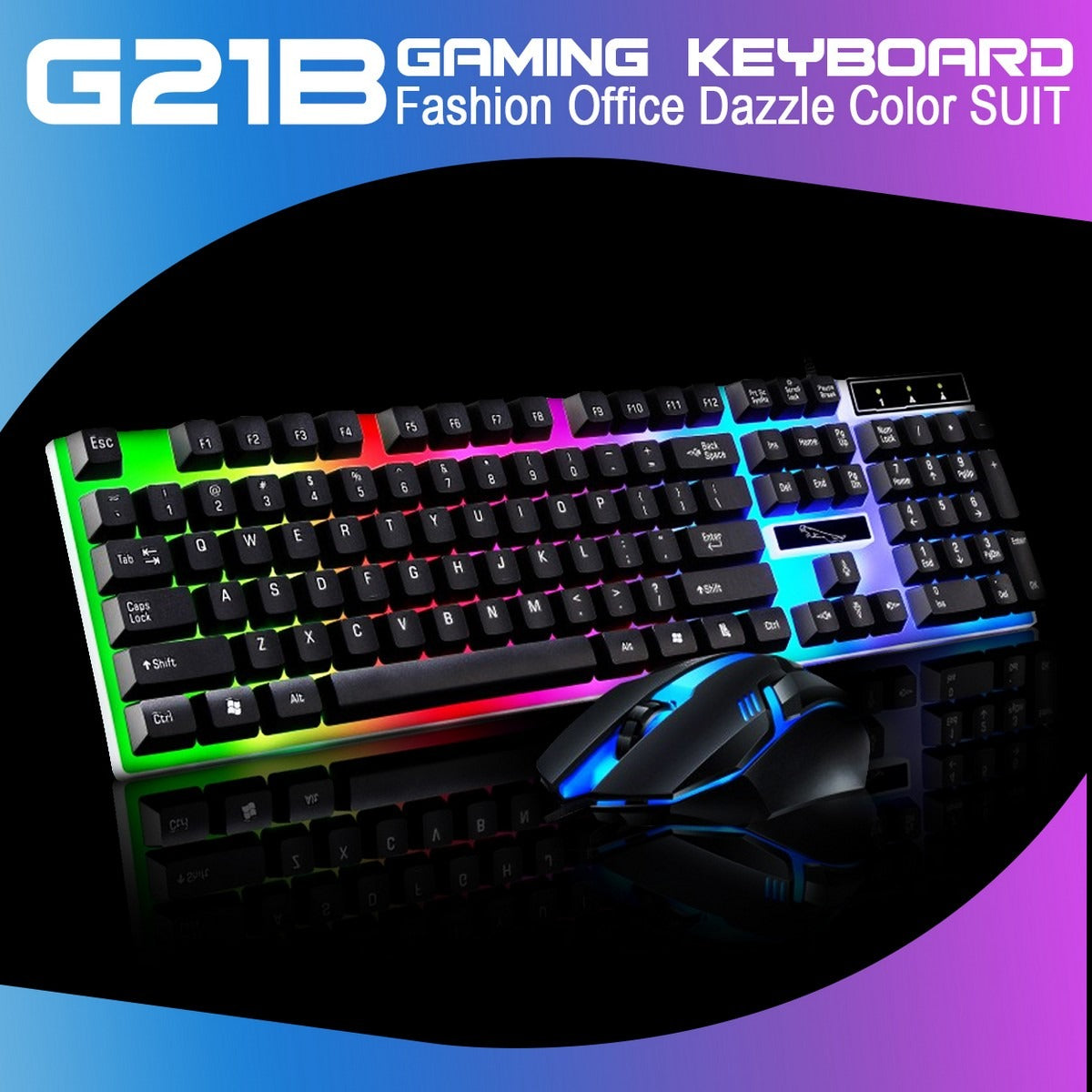 Mechanical Hand Keyboard With colours mouse