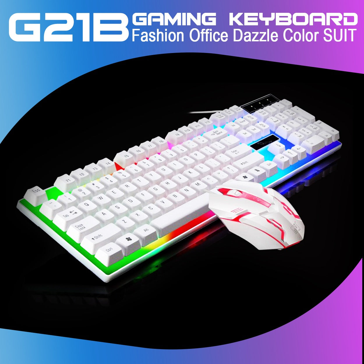 Mechanical Hand Keyboard With colours mouse