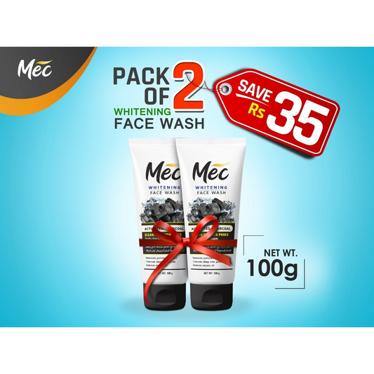 Mec Whitening Activated Charcoal Face Wash (Pack of 2) 100gm