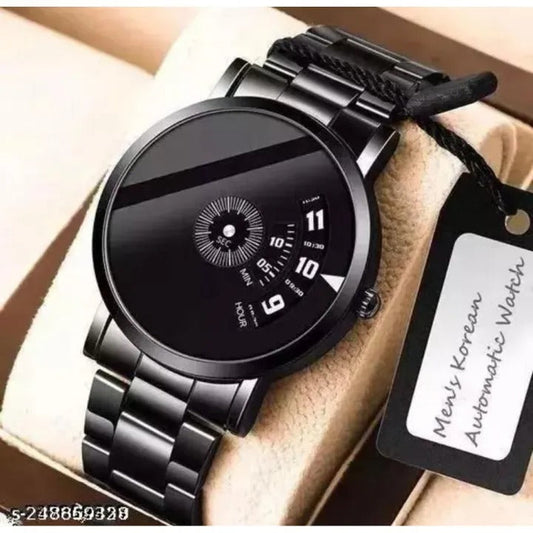 Black & White Stainless Steel Casual Watch for Man