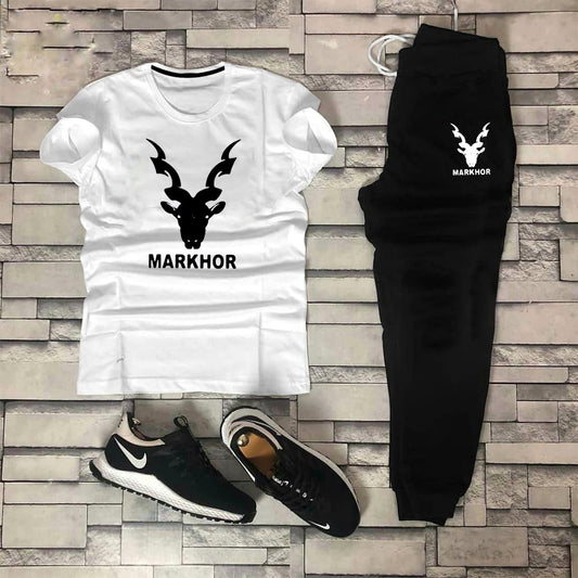 White & black markhor printed For Men & Boys