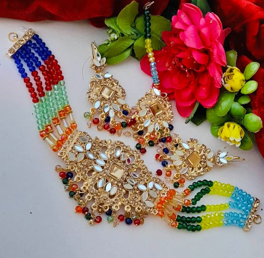 hyderabadi choker patti set with earrings