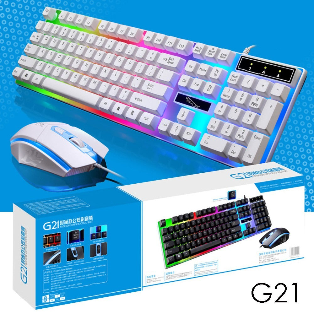 Mechanical Hand Keyboard With colours mouse