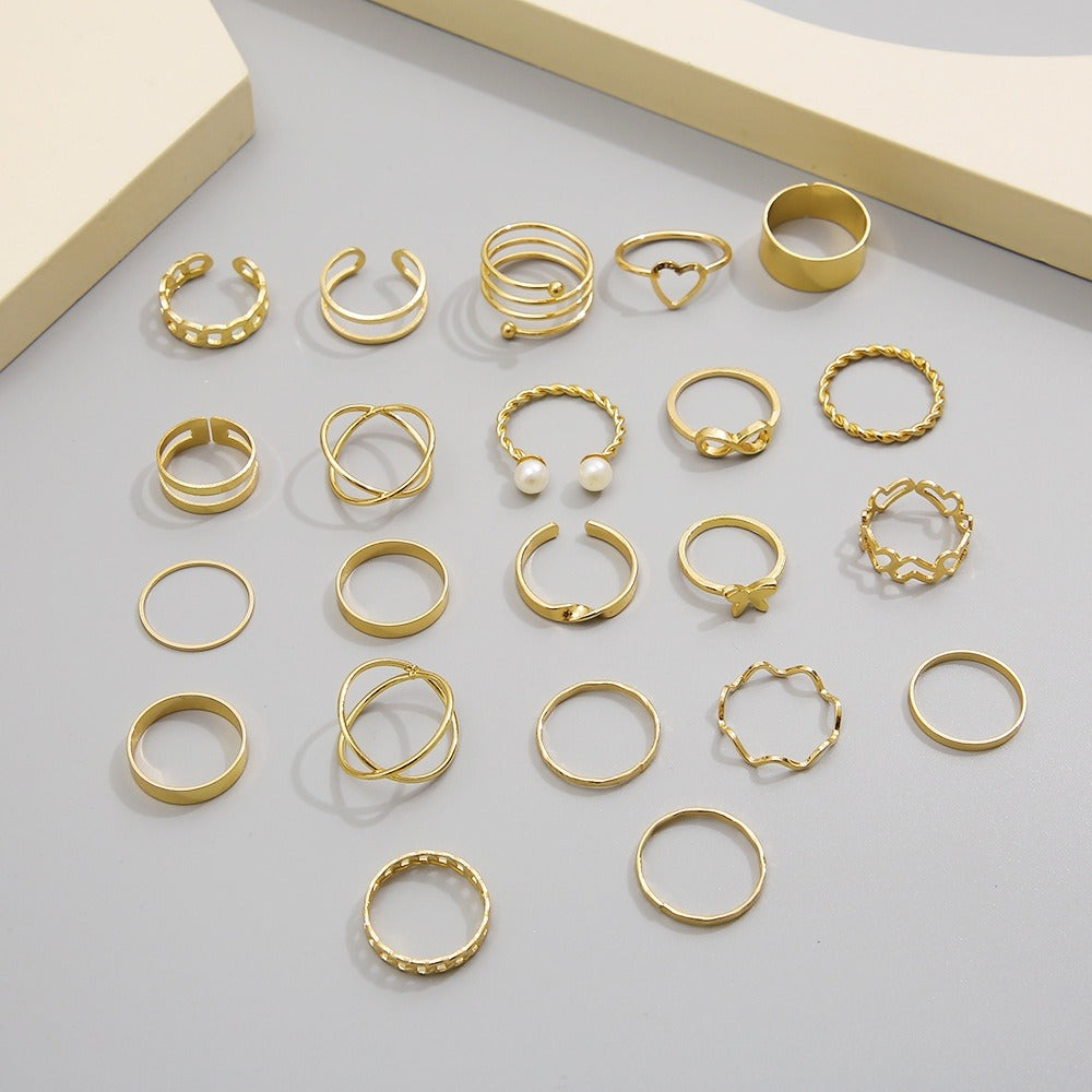 Elegant Butterfly Rings Set