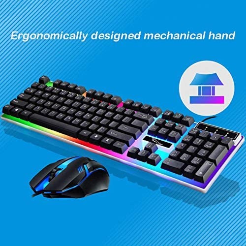 Mechanical Hand Keyboard With colours mouse